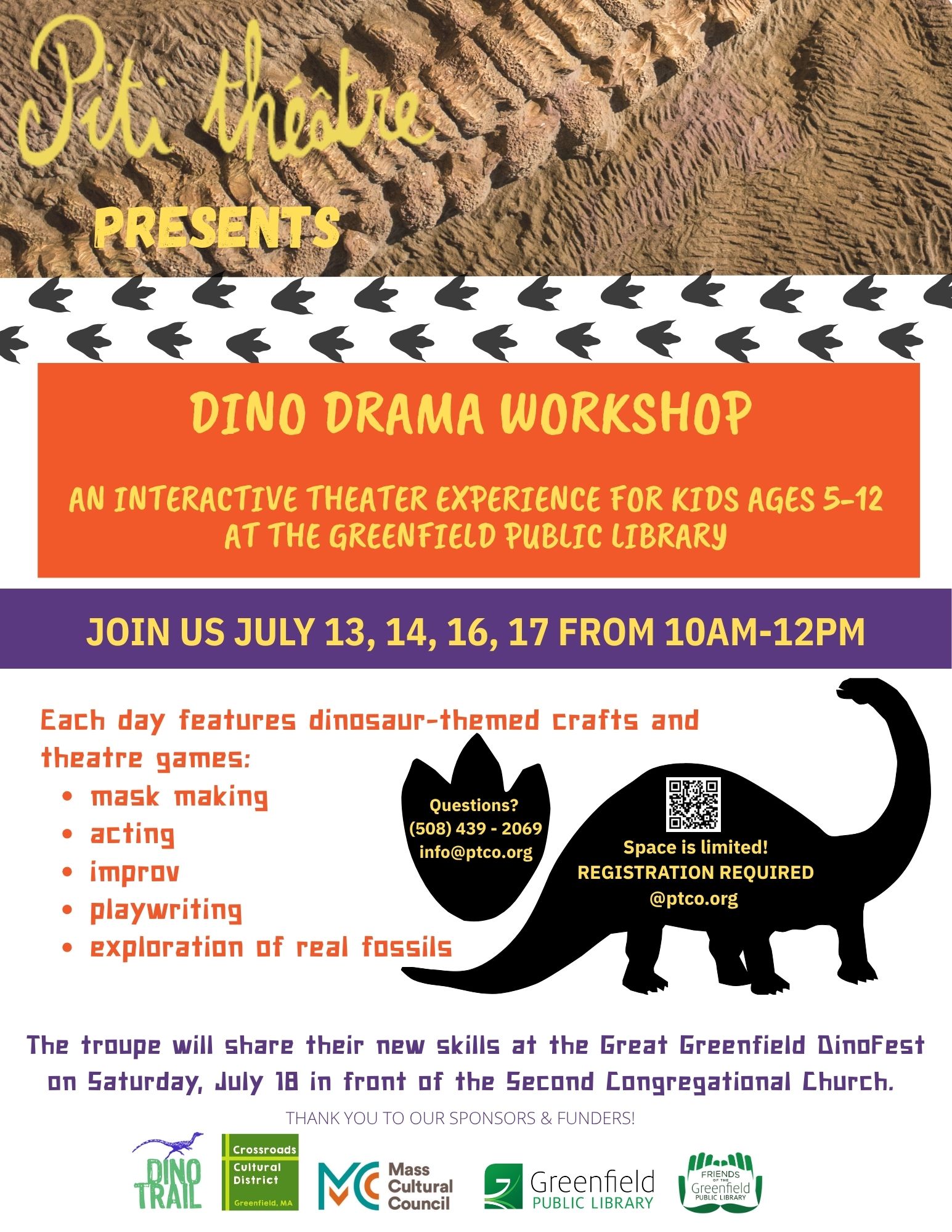 dino drama workshop flyer